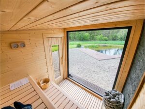 Sauna STELA, realizace: výhled z interiéru